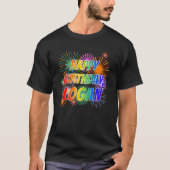 Voornaam "LOGAN", geun "HAPPY BIRTHDAY" T-shirt (Voorkant)