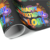 Voornaam "LORI", geun "HAPPY BIRTHDAY" Cadeaupapier (Rol Hoek)