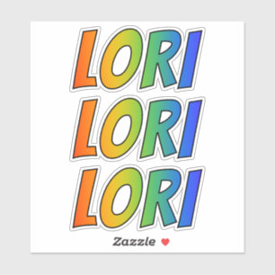 Voornaam "LORI" w/ Fun Rainbow Coloring Sticker