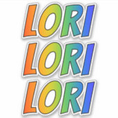 Voornaam "LORI" w/ Fun Rainbow Coloring Sticker (Voorkant)