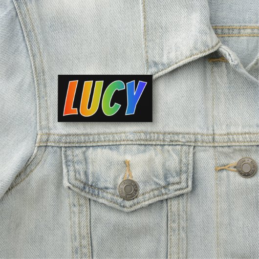 Voornaam "LUCY": Fun Rainbow-kleuren Naamplaatje (In situ)
