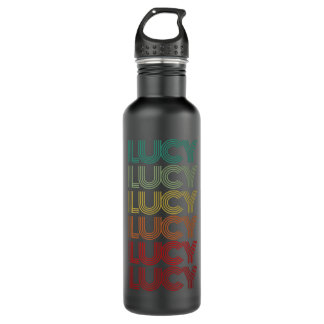Voornaam LUCY Girl Retro Personalized Groovy 60's Waterfles