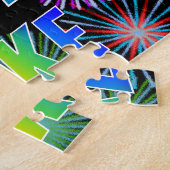 Voornaam "LUKE", vun "HAPPY BIRTHDAY" Legpuzzel (Zijkant)