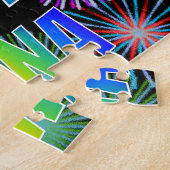 Voornaam "LUNA", geun "HAPPY BIRTHDAY" Legpuzzel (Zijkant)