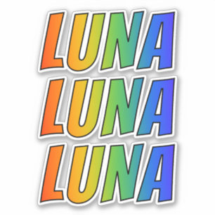 Voornaam "LUNA" w / Fun Rainbow Coloring Sticker