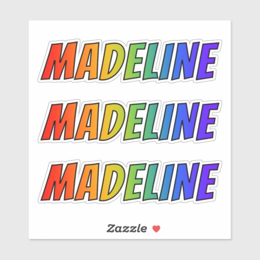 Voornaam "MADELINE" w / Fun Rainbow Coloring Sticker (Vel)