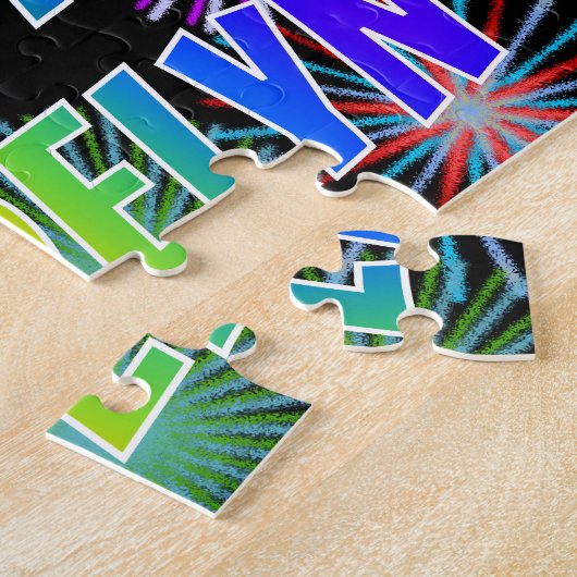 Voornaam "MADELYN", geun "HAPPY BIRTHDAY" Legpuzzel (Zijkant)