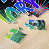 Voornaam: "MALLORY", afgekort "HAPPY BIRTHDAY" Legpuzzel (Zijkant)