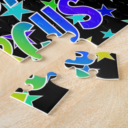 Voornaam "MARCUS", geun "HAPPY BIRTHDAY" Legpuzzel (Zijkant)