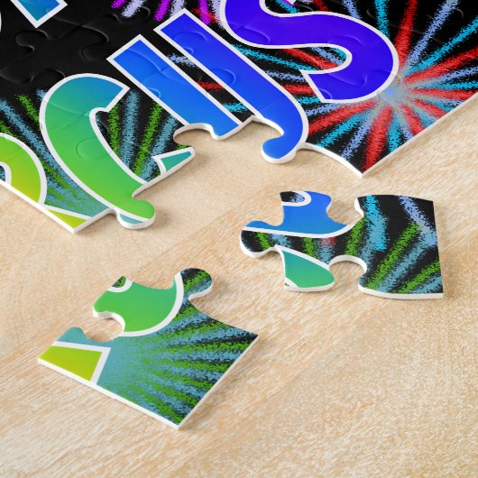 Voornaam "MARCUS", geun "HAPPY BIRTHDAY" Legpuzzel (Zijkant)