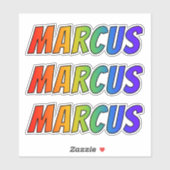 Voornaam "MARCUS" w/ Fun Rainbow Coloring Sticker (Vel)