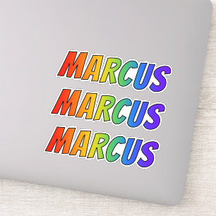 Voornaam "MARCUS" w/ Fun Rainbow Coloring Sticker