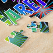 Voornaam "MARGARET", geun "HAPPY BIRTHDAY" Legpuzzel (Zijkant)