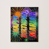 Voornaam "MARIAH", geun "HAPPY BIRTHDAY" Legpuzzel (Verticaal)