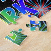 Voornaam "MARK", woordvoerder "HAPPY BIRTHDAY" Legpuzzel (Zijkant)