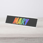Voornaam "MARY": Fun Rainbow Coloring Bureau Naambordje (Voorkant)