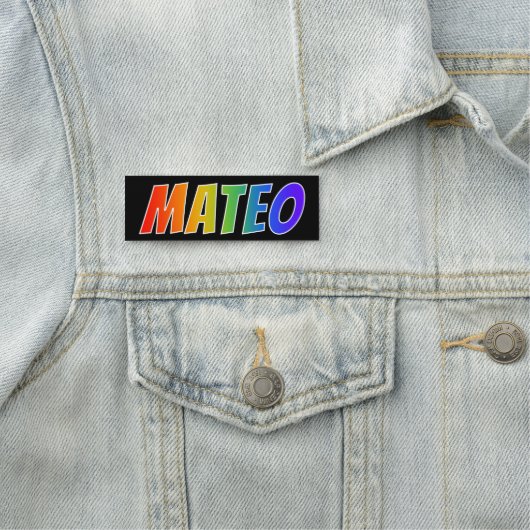 Voornaam "MATEO": Fun Rainbow-kleuren Naamplaatje (In situ)