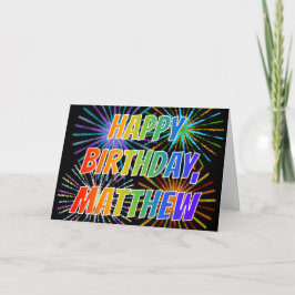 Voornaam "MATTHEW" Leuk "GEFELICITEERD MET JE VERJ Kaart