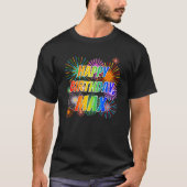 Voornaam "MAX", afgekort "HAPPY BIRTHDAY" T-shirt (Voorkant)