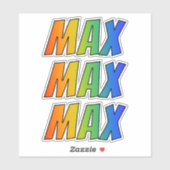 Voornaam "MAX" w/ Fun Rainbow Coloring Sticker (Vel)