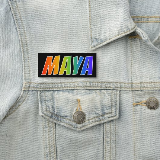 Voornaam "MAYA": Fun Rainbow-kleuren Naamplaatje (In situ)