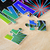 Voornaam "MAYA", geun "HAPPY BIRTHDAY" Legpuzzel (Zijkant)