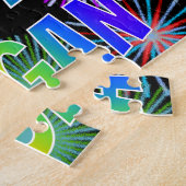 Voornaam "MEGAN", geun "HAPPY BIRTHDAY" Legpuzzel (Zijkant)