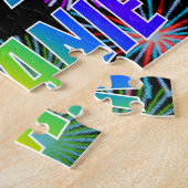 Voornaam "MELANIE", geun "HAPPY BIRTHDAY" Legpuzzel (Zijkant)