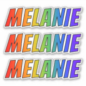 Voornaam "MELANIE" w/ Fun Rainbow Coloring Sticker (Voorkant)