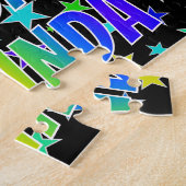 Voornaam MELINDA, Fun "HAPPY BIRTHDAY" Legpuzzel (Zijkant)