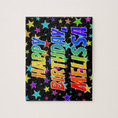 Voornaam MELISSA, Fun "HAPPY BIRTHDAY" Legpuzzel (Verticaal)