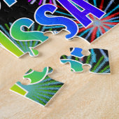 Voornaam "MELISSA", geun "HAPPY BIRTHDAY" Legpuzzel (Zijkant)