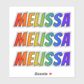 Voornaam "MELISSA" w / Fun Rainbow Coloring Sticker (Vel)