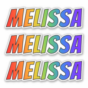 Voornaam "MELISSA" w / Fun Rainbow Coloring Sticker