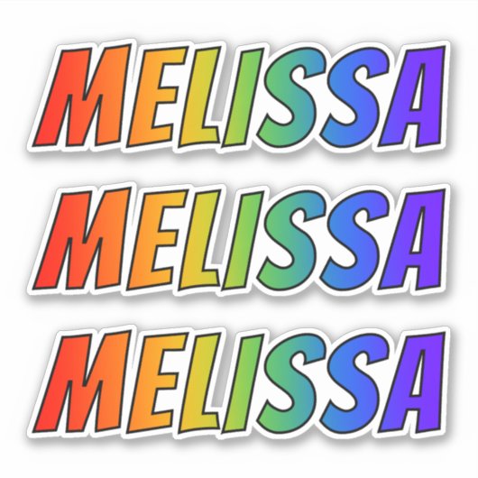 Voornaam "MELISSA" w / Fun Rainbow Coloring Sticker (Voorkant)