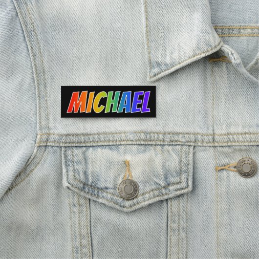Voornaam "MICHAEL": vun regenboogkleuren Naamplaatje (In situ)