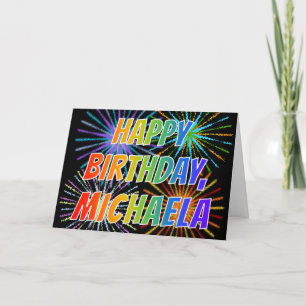 Voornaam "MICHAELA" Fun "HAPPY BIRTHDAY" Kaart