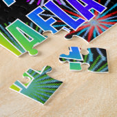 Voornaam "MICHAELA", geun "HAPPY BIRTHDAY" Legpuzzel (Zijkant)