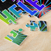 Voornaam "MICHELE", geun "HAPPY BIRTHDAY" Legpuzzel (Zijkant)