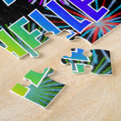 Voornaam "MICHELLE", geun "HAPPY BIRTHDAY" Legpuzzel (Zijkant)