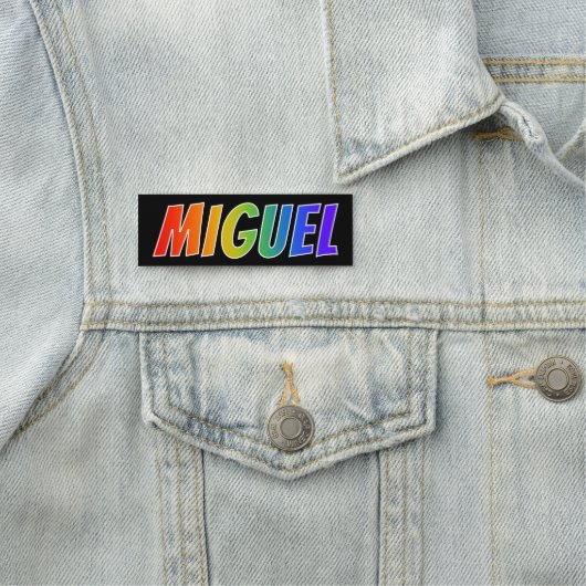 Voornaam "MIGUEL": Fun Rainbow-kleuren Naamplaatje (In situ)