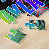 Voornaam "MIKAYLA", geun "HAPPY BIRTHDAY" Legpuzzel (Zijkant)