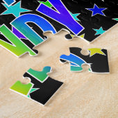 Voornaam "MINDY", geun "HAPPY BIRTHDAY" Legpuzzel (Zijkant)