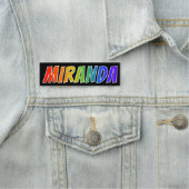 Voornaam "MIRANDA": Fun Rainbow-kleuren Naamplaatje (In situ)