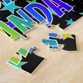 Voornaam "MIRANDA", geun "HAPPY BIRTHDAY" Legpuzzel (Zijkant)