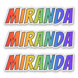 Voornaam "MIRANDA" w / Fun Rainbow Coloring Sticker