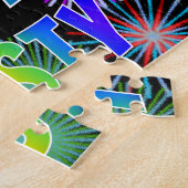 Voornaam "MISTY", geun "HAPPY BIRTHDAY" Legpuzzel (Zijkant)