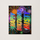 Voornaam "MISTY", geun "HAPPY BIRTHDAY" Legpuzzel (Verticaal)