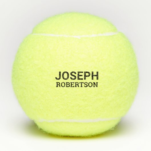 Voornaam Modern Monogram op persoonlijke titel Tennisballen (Voorkant)
