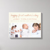 Voornaam Moederdag 3 Fotocrème Canvas Afdruk (Voorkant)
